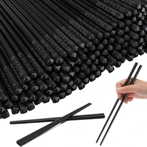 100 Pairs Fiberglass Reusable Chopsticks 9.5" Dishwasher Safe Black Cherry Chopsticks for Chinese Style Japanese Food Cooking Supplies 100 Pairs Fiberglass Reusable Chopsticks 9.5" Dishwasher Safe Black Cherry Chopsticks for Chinese Style Japanese Food Cooking Supplies