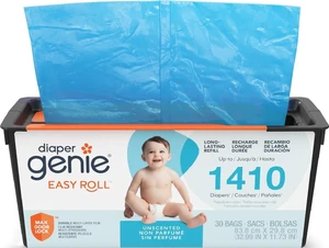 Easy Roll Refill | 30 Bags Per Refill | Holds Up to 1410 Newborn Diapers | Odor Control | Diaper Pail Refill Bags | Fits Diaper Genie Signature & Platinum Pails Easy Roll Refill | 30 Bags Per Refill | Holds Up to 1410 Newborn Diapers | Odor Control | Diaper Pail Refill Bags | Fits Diaper Genie Signature & Platinum Pails