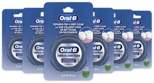 Expandable Dental Floss, Mint, Expands for A Deep Clean, 6 Pack (50M) Expandable Dental Floss, Mint, Expands for A Deep Clean, 6 Pack (50M)