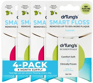 Smart Floss - Natural Dental Floss, Cardamom Flavor - Pack of 4 | PTFE & PFAS Free, Gentle on Gums, Expands & Stretches, BPA Free Smart Floss - Natural Dental Floss, Cardamom Flavor - Pack of 4 | PTFE & PFAS Free, Gentle on Gums, Expands & Stretches, BPA Free