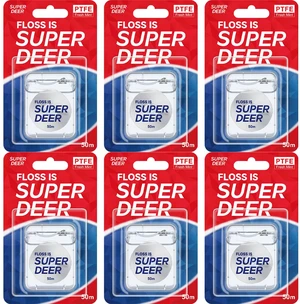 Super Deer Flat Dental Floss, Mint Flavored PTFE Tape - Shred Resistant, Expands & Stretches for Deep Clean, Gentle on Gums, Plaque Remover, Slides Smoothly, 55 yd (6) Super Deer Flat Dental Floss, Mint Flavored PTFE Tape - Shred Resistant, Expands & Stretches for Deep Clean, Gentle on Gums, Plaque Remover, Slides Smoothly, 55 yd (6)