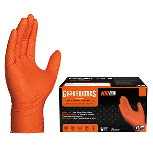 Nitrile Gloves Disposable Orange 8 mil, X-Large Box of 100 | Heavy Duty Gloves for Mechanics Shops, Industrial, business & home use, Bulk Purchasing Options Available, Rubber Alternative Nitrile Gloves Disposable Orange 8 mil, X-Large Box of 100 | Heavy Duty Gloves for Mechanics Shops, Industrial, business & home use, Bulk Purchasing Options Available, Rubber Alternative