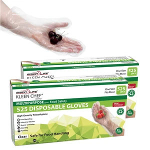 Disposable Food Handling Long Cuff Poly Gloves | One Size Fits Most, 525 per Box (2 Boxes) Disposable Food Handling Long Cuff Poly Gloves | One Size Fits Most, 525 per Box (2 Boxes)