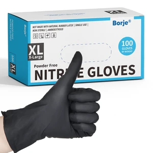 Nitrile Gloves Medium, 100 Count Disposable Gloves, Black, Latex-Free Powder-Free, Medical Exam, Food Safe, Cleaning, Cooking Nitrile Gloves Medium, 100 Count Disposable Gloves, Black, Latex-Free Powder-Free, Medical Exam, Food Safe, Cleaning, Cooking