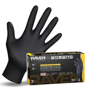 Raven Powder Free Nitrile Disposable Gloves 7 Mil - XL Latex Free, Chemical + Puncture Resistant, Textured Grip, Single Use for Automotive, Industrial, Janitorial, MRO, Food Service 66519 Raven Powder Free Nitrile Disposable Gloves 7 Mil - XL Latex Free, Chemical + Puncture Resistant, Textured Grip, Single Use for Automotive, Industrial, Janitorial, MRO, Food Service 66519