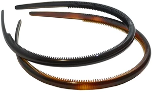 French Thin Tortoise Shell Brown and Black Hair Headbands | Cellulose Acetate, Headbands with Inner Teeth Nibs Set of 2 French Thin Tortoise Shell Brown and Black Hair Headbands | Cellulose Acetate, Headbands with Inner Teeth Nibs Set of 2