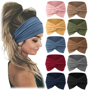 10 PCS Extra Wide Turban Headbands for Women, Non-Slip Head Bands | Soft Stretch Fabric, African Turban Style, Boho Head Wrap, Hair band for Yoga, Workout, Daily Wear & Travel (Pink) 10 PCS Extra Wide Turban Headbands for Women, Non-Slip Head Bands | Soft Stretch Fabric, African Turban Style, Boho Head Wrap, Hair band for Yoga, Workout, Daily Wear & Travel (Pink)