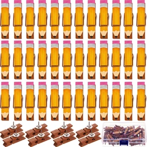 48 Pcs Push Pin Clips for Cork Board, Wooden Clothespins with Tacks for Classroom Bulletin Board, Back to School Supplies Teacher Gift, Artwork Display, Photo Wall (Pencil Style) 48 Pcs Push Pin Clips for Cork Board, Wooden Clothespins with Tacks for Classroom Bulletin Board, Back to School Supplies Teacher Gift, Artwork Display, Photo Wall (Pencil Style)
