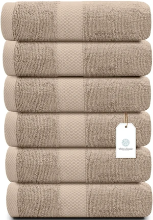Luxury Taupe Hand Towels - 100% Turkish Cotton, 16x30, 6 Pack | Soft, Highly Absorbent 650 GSM Bathroom Hand Towels for Spa, Hotel, Salon, Premium Hotel Collection Luxury Taupe Hand Towels - 100% Turkish Cotton, 16x30, 6 Pack | Soft, Highly Absorbent 650 GSM Bathroom Hand Towels for Spa, Hotel, Salon, Premium Hotel Collection
