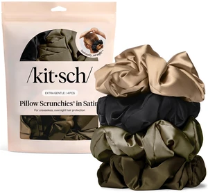 Pillow Satin Scrunchies for Women - Black, 4pcs | Wake Up Frizz-Free, No Crease Large Hair Ties, Softer Than Silk Scrunchies, Stylish Hair Accessories For All Hair Types Pillow Satin Scrunchies for Women - Black, 4pcs | Wake Up Frizz-Free, No Crease Large Hair Ties, Softer Than Silk Scrunchies, Stylish Hair Accessories For All Hair Types