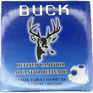 Buck Camphor Tablets | Premium Quality Refined Camphor Blocks for Incense, Aromatherapy, Puja, Alcanfor | 64 Tablets | 1 lbs Buck Camphor Tablets | Premium Quality Refined Camphor Blocks for Incense, Aromatherapy, Puja, Alcanfor | 64 Tablets | 1 lbs