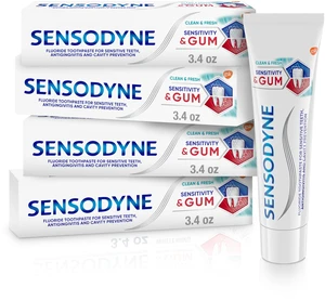 Sensitivity & Gum Clean & Fresh Toothpaste, 3.4 oz (Pack of 4) | Sensitive Toothpaste for Gingivitis, Sensitive Teeth Treatment, Clean & Fresh, Stannous Fluoride Formula Sensitivity & Gum Clean & Fresh Toothpaste, 3.4 oz (Pack of 4) | Sensitive Toothpaste for Gingivitis, Sensitive Teeth Treatment, Clean & Fresh, Stannous Fluoride Formula