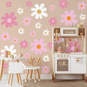 12 Sheet Daisy Wall Sticker Decals Pink White Flower Wall Stickers | Large Flower Wall Decals, Big Floral Decal, Daisy Bedroom Room Decor, Removable Peel and Stick, Nursery Home Wall Decor 12 Sheet Daisy Wall Sticker Decals Pink White Flower Wall Stickers | Large Flower Wall Decals, Big Floral Decal, Daisy Bedroom Room Decor, Removable Peel and Stick, Nursery Home Wall Decor