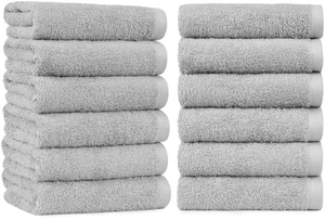 Soft and Thick Cotton Hand Towels for Gym, 16 x 26 in, Gray, 12-Pack Soft and Thick Cotton Hand Towels for Gym, 16 x 26 in, Gray, 12-Pack