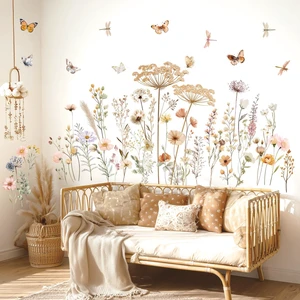 Boho Wildflower Wall Stickers Decals with Butterflies (SG2-2513) | Watercolor botanical flowers with dragonflies; peel and stick, removable decor for living room, bedroom, nursery and office Boho Wildflower Wall Stickers Decals with Butterflies (SG2-2513) | Watercolor botanical flowers with dragonflies; peel and stick, removable decor for living room, bedroom, nursery and office
