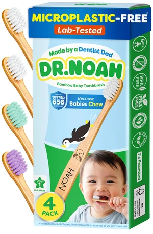 Microplastic-Free Bamboo Baby Toothbrush, Dentist Designed, 4 Pack | 656 Substances Safety Tested | BPA, PFAS & Phthalate Free | Extra Soft Bristles | Infant to Toddler, 6-12 Months, Age 2-4 Microplastic-Free Bamboo Baby Toothbrush, Dentist Designed, 4 Pack | 656 Substances Safety Tested | BPA, PFAS & Phthalate Free | Extra Soft Bristles | Infant to Toddler, 6-12 Months, Age 2-4