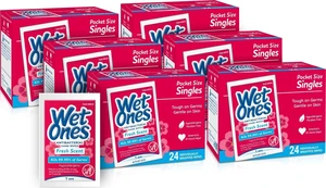 Singles Antibacterial Hand Wipes, Fresh Scent, 24 ct (6 Pack) | Individually wrapped, Travel hand sanitizer wipes, Made with aloe, Hypoallergenic, Paraben free, No sticky residue Singles Antibacterial Hand Wipes, Fresh Scent, 24 ct (6 Pack) | Individually wrapped, Travel hand sanitizer wipes, Made with aloe, Hypoallergenic, Paraben free, No sticky residue