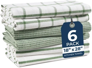 Dish Towels for Kitchen 100% Cotton Tightly Woven 6 Pack - Olive | Absorbent Towels For Kitchen, Quick Drying Cotton Kitchen Hand Towels, Finished Edges, Great for Drying Hands & Wiping Spills Dish Towels for Kitchen 100% Cotton Tightly Woven 6 Pack - Olive | Absorbent Towels For Kitchen, Quick Drying Cotton Kitchen Hand Towels, Finished Edges, Great for Drying Hands & Wiping Spills