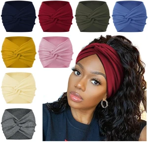 7'' Wide Headbands for Women, Extra Large Turban Workout Headband Fashion Yoga Hair Bands Boho Twisted Thick Hair Accessories, 8Pack 7'' Wide Headbands for Women, Extra Large Turban Workout Headband Fashion Yoga Hair Bands Boho Twisted Thick Hair Accessories, 8Pack