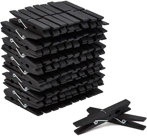 Wooden Clothespins - Indoor Laundry Hanging & Laundry Clips - Wooden Clothes Pins for Crafts & Photo Clips - Strong Spring Grip & Mini Clothespins - Pack of 100, 4 in, Black Wooden Clothespins - Indoor Laundry Hanging & Laundry Clips - Wooden Clothes Pins for Crafts & Photo Clips - Strong Spring Grip & Mini Clothespins - Pack of 100, 4 in, Black