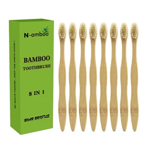Bamboo Toothbrush Boar Bristles 100% Biodegradable and Natural 8 Pieces of One Pack Bamboo Toothbrush Boar Bristles 100% Biodegradable and Natural 8 Pieces of One Pack