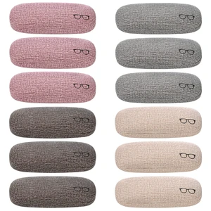 12 Pack Hard Shell Eyeglasses Case, PU Linen Pattern Large Glasses Case, 4 Colors Unisex Portable Glasses Protection Case 12 Pack Hard Shell Eyeglasses Case, PU Linen Pattern Large Glasses Case, 4 Colors Unisex Portable Glasses Protection Case