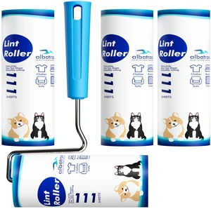 Large Surface Extra Sticky Lint Roller, 6.3''Wide Roller for Pet Hair | 444 Sheets Long Handle Lint Remover for Clothes, Furniture, Carpet, Cat Hair Remover, 1 Handles, 4 Rollers Large Surface Extra Sticky Lint Roller, 6.3''Wide Roller for Pet Hair | 444 Sheets Long Handle Lint Remover for Clothes, Furniture, Carpet, Cat Hair Remover, 1 Handles, 4 Rollers