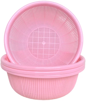4 pcs Plastic Wash Basket Round Perforated Colander Wash Vegetables and Fruits Drain Cooked Pasta Kitchen Essentials Food Strainer Basket Strainer Kitchen pink 4 pcs Plastic Wash Basket Round Perforated Colander Wash Vegetables and Fruits Drain Cooked Pasta Kitchen Essentials Food Strainer Basket Strainer Kitchen pink