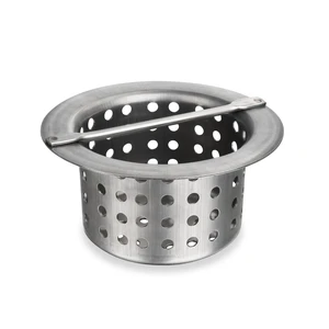 Commercial Floor Drain Strainer Basket, Heavy Duty 304 Stainless Steel Hair Catcher with Handle, Drain Filter for Kitchen/Utility Sinks & Floor Troughs - Prevents Clogs (Outer Diameter 5 Inch) Commercial Floor Drain Strainer Basket, Heavy Duty 304 Stainless Steel Hair Catcher with Handle, Drain Filter for Kitchen/Utility Sinks & Floor Troughs - Prevents Clogs (Outer Diameter 5 Inch)