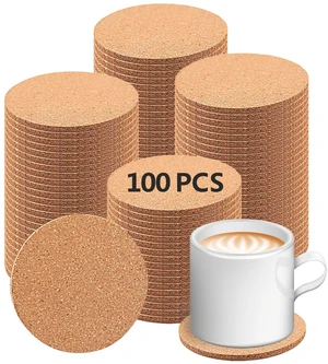100 pcs Cork Coasters for Drinks, Bulk Blank Coasters DIY Crafts, Non-Slip, Heat-Resistant, Absorbent and Reusable Coffee Coaster for Home Tabletop Decoration 100 pcs Cork Coasters for Drinks, Bulk Blank Coasters DIY Crafts, Non-Slip, Heat-Resistant, Absorbent and Reusable Coffee Coaster for Home Tabletop Decoration
