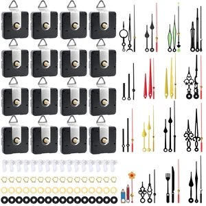 16 Pack Quartz Clock Movement Mechanism Kit, Silent Sweep Non-Ticking, 20mm Total Shaft (11mm Thread) Fits 36mm Dials, 16 Hand Styles, Hanging Hooks & Traceless Nails, DIY Wall Clock Repair 16 Pack Quartz Clock Movement Mechanism Kit, Silent Sweep Non-Ticking, 20mm Total Shaft (11mm Thread) Fits 36mm Dials, 16 Hand Styles, Hanging Hooks & Traceless Nails, DIY Wall Clock Repair