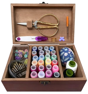 Wooden Sewing Kit Box with Cute Sewing Accessories, Sewing Basket Kit for Adults Beginners Kids Girls, Home Hand Sewing Starter Kit Wooden Sewing Kit Box with Cute Sewing Accessories, Sewing Basket Kit for Adults Beginners Kids Girls, Home Hand Sewing Starter Kit