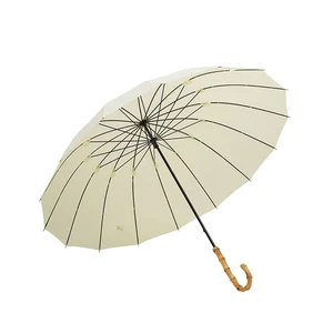 Bamboo Stick Umbrella Auto Open Solid Color Fashionable and Simple 190T 16 Ribs,KS08 Green Bamboo Stick Umbrella Auto Open Solid Color Fashionable and Simple 190T 16 Ribs,KS08 Green