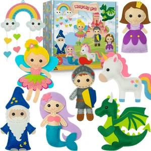 Sewing Kit for Kids, Fun and Educational Fairytale Craft Set for Boys and Girls Age 7-12, Sew Your Own Felt Animals Craft Kit for Beginners, 165 Piece Set Sewing Kit for Kids, Fun and Educational Fairytale Craft Set for Boys and Girls Age 7-12, Sew Your Own Felt Animals Craft Kit for Beginners, 165 Piece Set