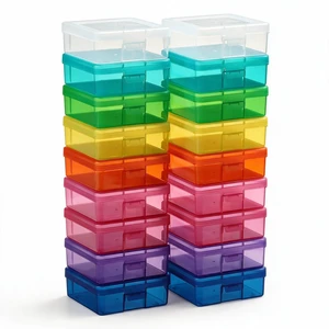 Plastic Small Storage Containers for Organizing, Mini Tote Box | 18 Pack, Small Color, Task Boxes for Special Education, Board Game Storage Containers, Balloon Storage Organizer Plastic Small Storage Containers for Organizing, Mini Tote Box | 18 Pack, Small Color, Task Boxes for Special Education, Board Game Storage Containers, Balloon Storage Organizer