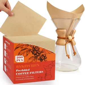 200 Count Unbleached Pour Over Coffee Filters, Square | Natural Pre-Folded Disposable Paper Coffee Filters for Pour-Over Coffee Makers & Drippers, Coffee Brewing Accessories 200 Count Unbleached Pour Over Coffee Filters, Square | Natural Pre-Folded Disposable Paper Coffee Filters for Pour-Over Coffee Makers & Drippers, Coffee Brewing Accessories