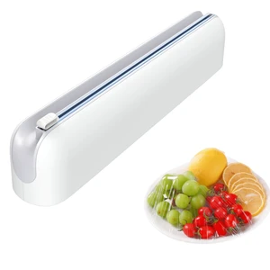 Aluminum Foil & Plastic Wrap Dispenser with Cutter - Easy One-Hand Operation, Space-Saving Kitchen Organizer for Worktops & Cabinets, Magnetic Cling Film Dispenser - Fits 12" Rolls, Gray Aluminum Foil & Plastic Wrap Dispenser with Cutter - Easy One-Hand Operation, Space-Saving Kitchen Organizer for Worktops & Cabinets, Magnetic Cling Film Dispenser - Fits 12" Rolls, Gray