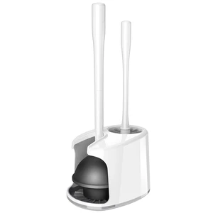 Toilet Plunger and Brush with Holder for Toilet Cleaning, White | Heavy duty toilet brush and plunger set, plunger toilet brush combo Toilet Plunger and Brush with Holder for Toilet Cleaning, White | Heavy duty toilet brush and plunger set, plunger toilet brush combo