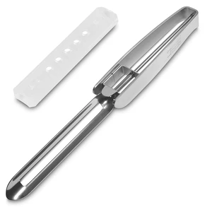 Stainless Steel Peeler Long Vegetable Peeler 8.5 inch | Potato Peeler Cabbage Peeler with Plastic Safety Cover Seki Stainless Steel Peeler Long Vegetable Peeler 8.5 inch | Potato Peeler Cabbage Peeler with Plastic Safety Cover Seki