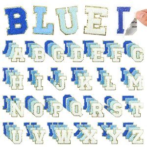 Self Adhesive Chenille Letters Patches 104PCS Blue Stick on Letter Patches Varsity Initial Patch Stickers for Clothes Bag Backpacks Hats Jackets DIY Crafts Self Adhesive Chenille Letters Patches 104PCS Blue Stick on Letter Patches Varsity Initial Patch Stickers for Clothes Bag Backpacks Hats Jackets DIY Crafts