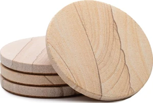 Brand - Desert Sand Coaster, Multicolor All Natural Sandstone - Durable Stone with Varying Patterns, Every Coaster Is An Original 4 inch round Brand - Desert Sand Coaster, Multicolor All Natural Sandstone - Durable Stone with Varying Patterns, Every Coaster Is An Original 4 inch round