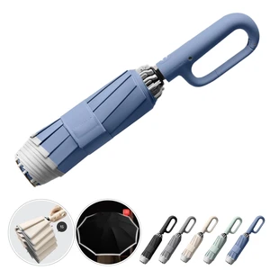 Ring Buckle Fully Automatic Umbrella, Reflective Safety Strip, Sturdy Windproof, Reverse Automatic, Travel Portable, Compact Folding (Blue) Ring Buckle Fully Automatic Umbrella, Reflective Safety Strip, Sturdy Windproof, Reverse Automatic, Travel Portable, Compact Folding (Blue)