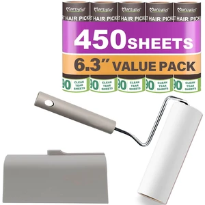 Large Lint Rollers for Pet Hair Extra Sticky6.3'' Wide Remover | 5 Rolls 450 Sheets Giant Lint Roller,Ideal for Pet Hair Removal from Furniture, Carpets,Couches,Clothes,Curtains Large Lint Rollers for Pet Hair Extra Sticky6.3'' Wide Remover | 5 Rolls 450 Sheets Giant Lint Roller,Ideal for Pet Hair Removal from Furniture, Carpets,Couches,Clothes,Curtains