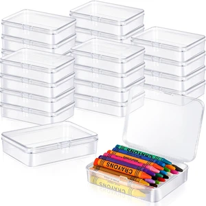 25 Pcs Plastic Crayon Box, Mini Plastic Storage Containers with Lid 4.5x3.4 Inches Clear Rectangle Box Small Storage Boxes for Crafts Jewelry Beads, Office Supplies (Clear) 25 Pcs Plastic Crayon Box, Mini Plastic Storage Containers with Lid 4.5x3.4 Inches Clear Rectangle Box Small Storage Boxes for Crafts Jewelry Beads, Office Supplies (Clear)