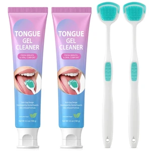 Tongue Cleaner Gel with Tongue Brush,Tongue Cleaner for Bad Breath Removal,Oral Care Kit for Men & Wowen, Tongue Cleaning Kit for Fresh Breath, Remove Tongue Coating, Fresh Mint Flavor-2 Pack Tongue Cleaner Gel with Tongue Brush,Tongue Cleaner for Bad Breath Removal,Oral Care Kit for Men & Wowen, Tongue Cleaning Kit for Fresh Breath, Remove Tongue Coating, Fresh Mint Flavor-2 Pack