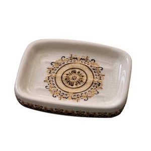 Ceramic Soap Dish Creative Ice Crack Ceramic French Sunflower Pattern Soap Dish Holder for Bathroom and Shower Soap Tray Box with Drain Gift for Mum Family Ceramic Soap Dish Creative Ice Crack Ceramic French Sunflower Pattern Soap Dish Holder for Bathroom and Shower Soap Tray Box with Drain Gift for Mum Family