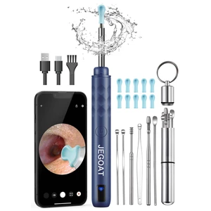 Ear Wax Removal Kit, 1296P HD Ear Cleaner Camera Otoscope with 6 LED | 10 silicone ear tips, 6 ear spoons, IP67 waterproof, WiFi for iOS & Android, USB-C rechargeable, FSA HSA eligible, for family Ear Wax Removal Kit, 1296P HD Ear Cleaner Camera Otoscope with 6 LED | 10 silicone ear tips, 6 ear spoons, IP67 waterproof, WiFi for iOS & Android, USB-C rechargeable, FSA HSA eligible, for family
