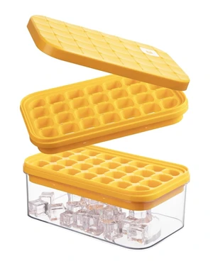 Ice Cube Tray with Lid & Storage Bin, 56 Cubes Ice Trays for Freezer | Silicone bottom easy release, press-to-pop, 2 trays 56 cubes, storage bin and scoop, BPA-free, stackable, for whiskey Ice Cube Tray with Lid & Storage Bin, 56 Cubes Ice Trays for Freezer | Silicone bottom easy release, press-to-pop, 2 trays 56 cubes, storage bin and scoop, BPA-free, stackable, for whiskey