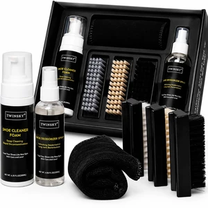6-in-1 Premium Shoe Cleaning Kit,with 3 Brushes & Microfiber Towel | Shoe Cleaner with Plant-Foam Foam & Deodorizing Spray,Suit for Sneaker, Leather, Nubuck, Boot, Suede, Canvas, Mesh, etc 6-in-1 Premium Shoe Cleaning Kit,with 3 Brushes & Microfiber Towel | Shoe Cleaner with Plant-Foam Foam & Deodorizing Spray,Suit for Sneaker, Leather, Nubuck, Boot, Suede, Canvas, Mesh, etc