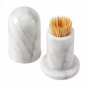 Marble Toothpick Holder with Lid, Countertop Organizer | Natural marble stone, small countertop size, with lid to keep clean, kitchen table dining room decor, gift for housewarming Marble Toothpick Holder with Lid, Countertop Organizer | Natural marble stone, small countertop size, with lid to keep clean, kitchen table dining room decor, gift for housewarming